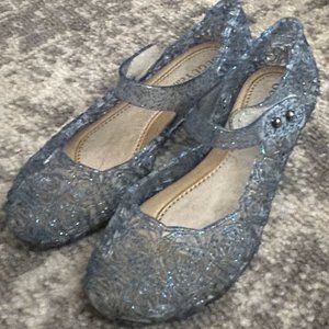 Giggly Yeah Girls Blue PVC Glittery Sparkle Blue Princess Mary Jane Size 13